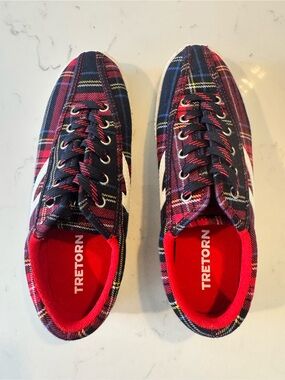 TRETORN Nylite Tartan Plaid Red Sneakers Women’s SIZE 5 Preppy Back to School
